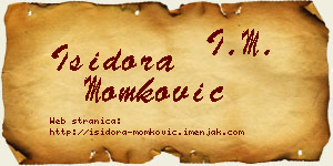 Isidora Momković vizit kartica